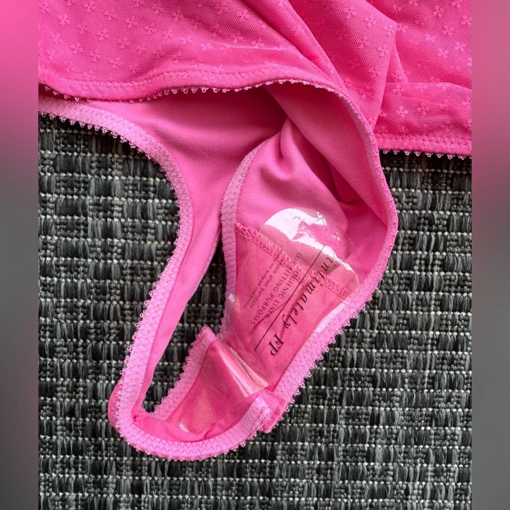 NWOT Free People Intimately Forever Young Bodysuit-Pink Wink